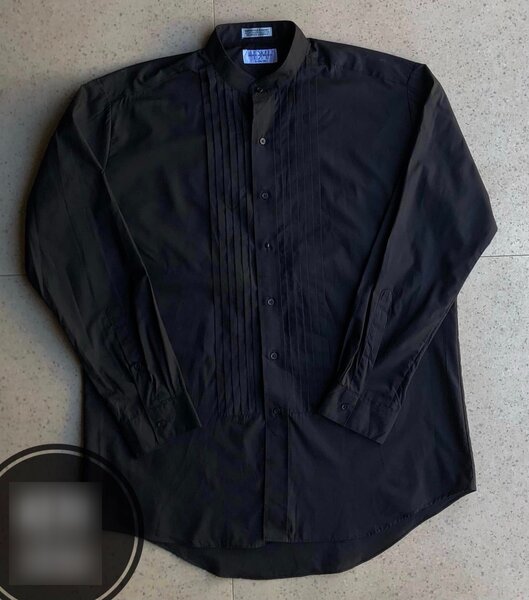 Men's Black Pleated Shirt 