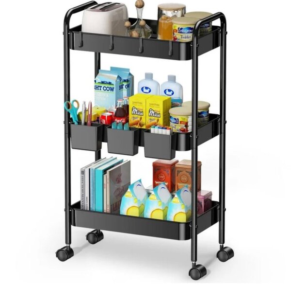 Multifunctional metal shelves and adjustable wheels