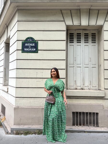 Robe longue verte élégante