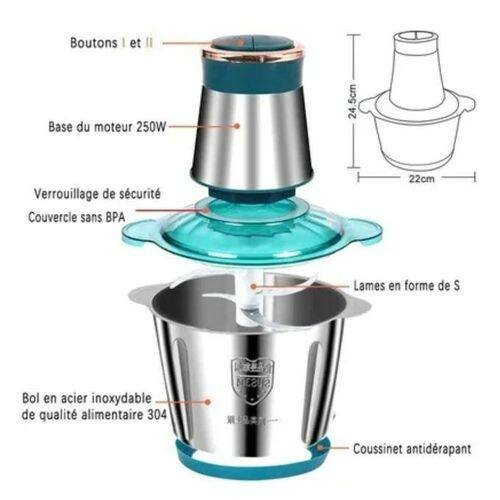 Hachoir Viande Multifonctions 2L