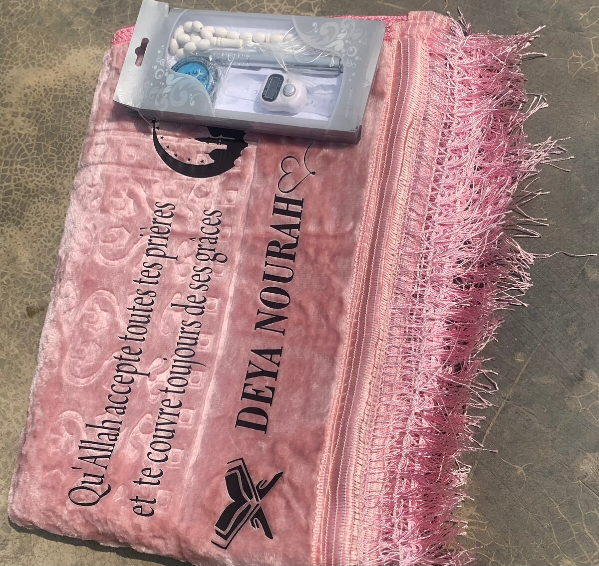 Tapis de prière avec boussole