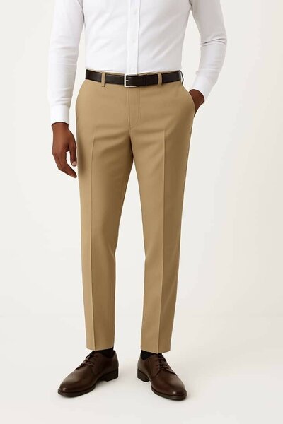 Pantalon classique homme beige