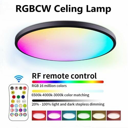 Smart LED Ceiling Light,Bluetooth,Wi-Fi,Remote Control,Dimma