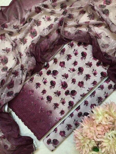 Swiss lawn digital print 3 pc