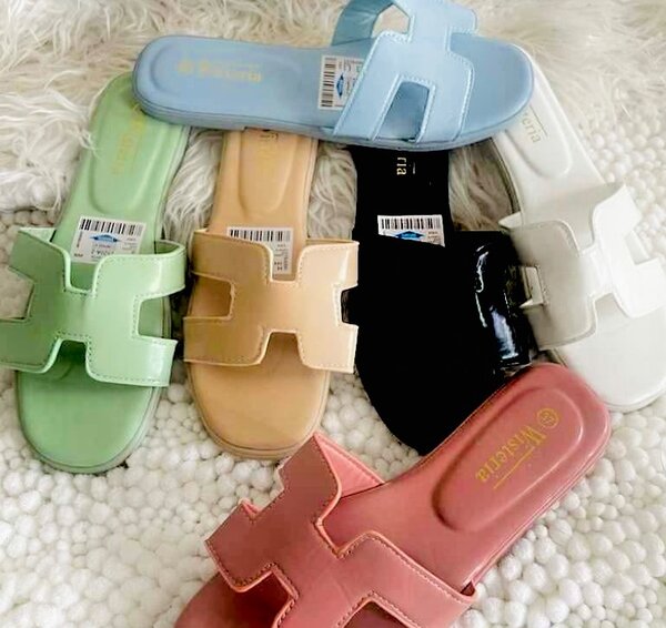 Sandales en cuir multicolores