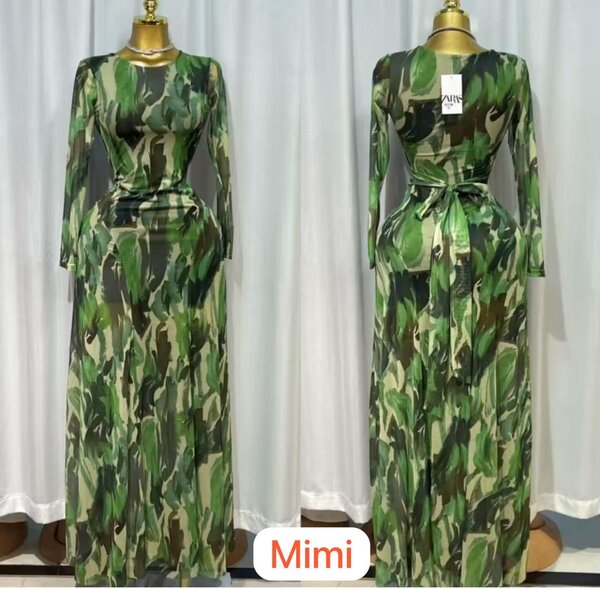 Robe longue camouflage élégante