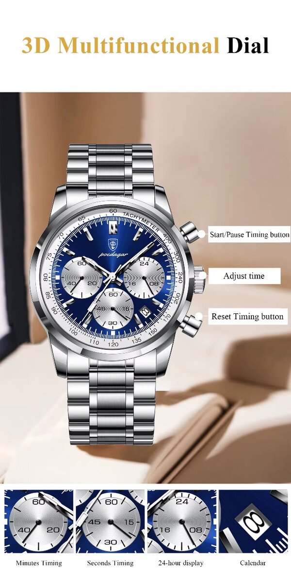 Poedagar Luxury Mens Watch