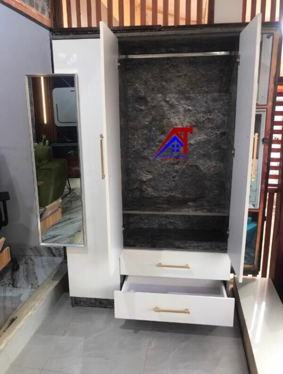 2 in1 Wardrobe With Side Mirror