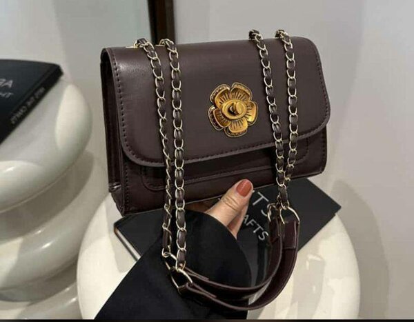 Leather Handbag with Long Straps