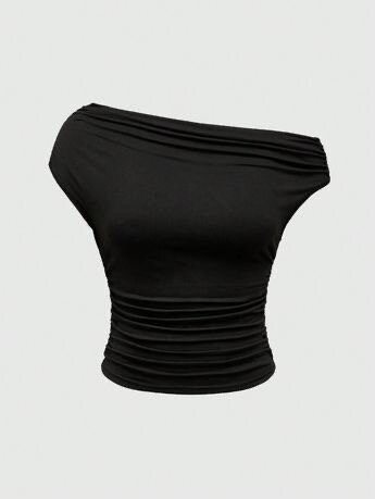 Top asymétrique noir élégant