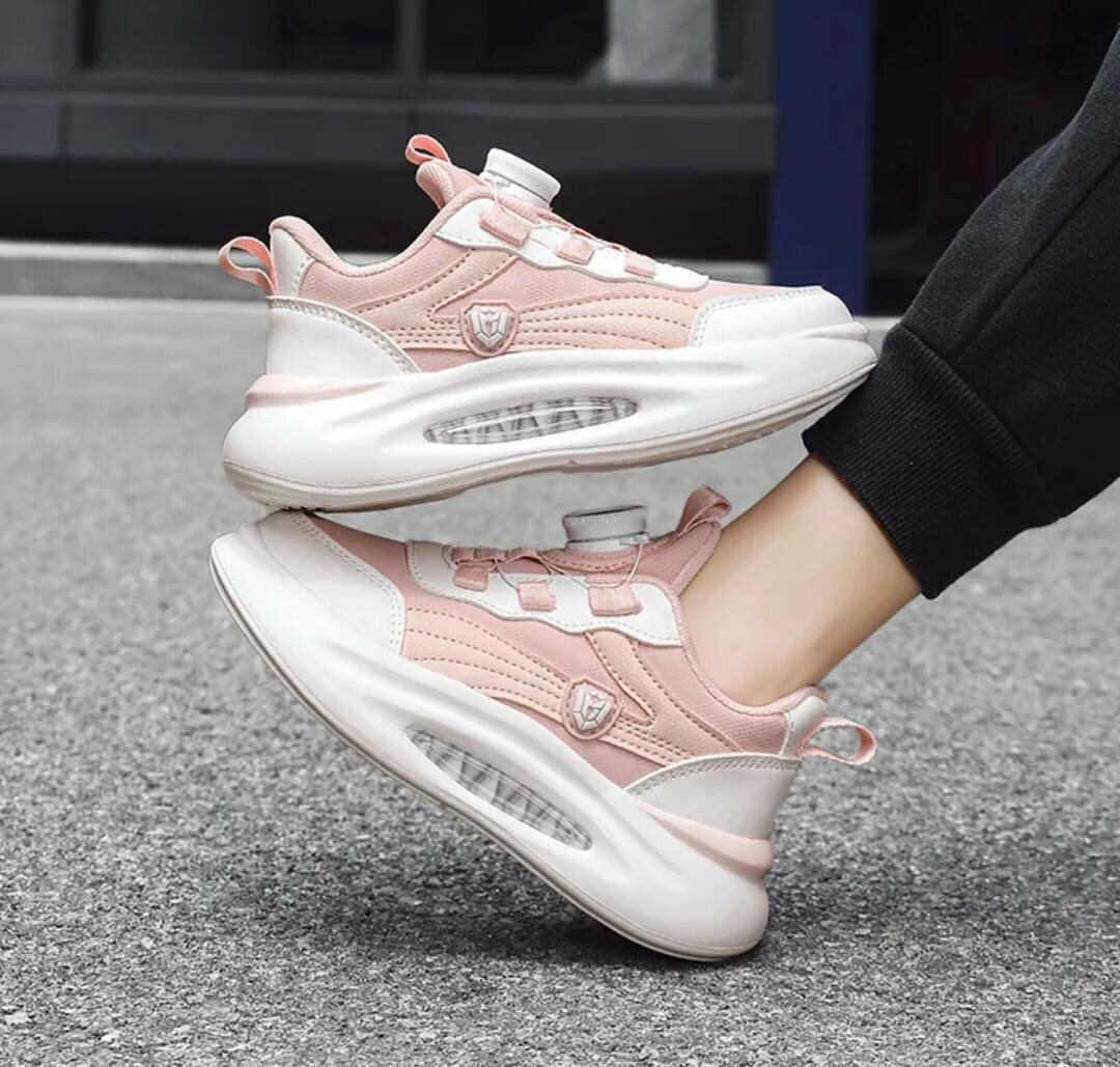 Baskets femme rose à plateforme