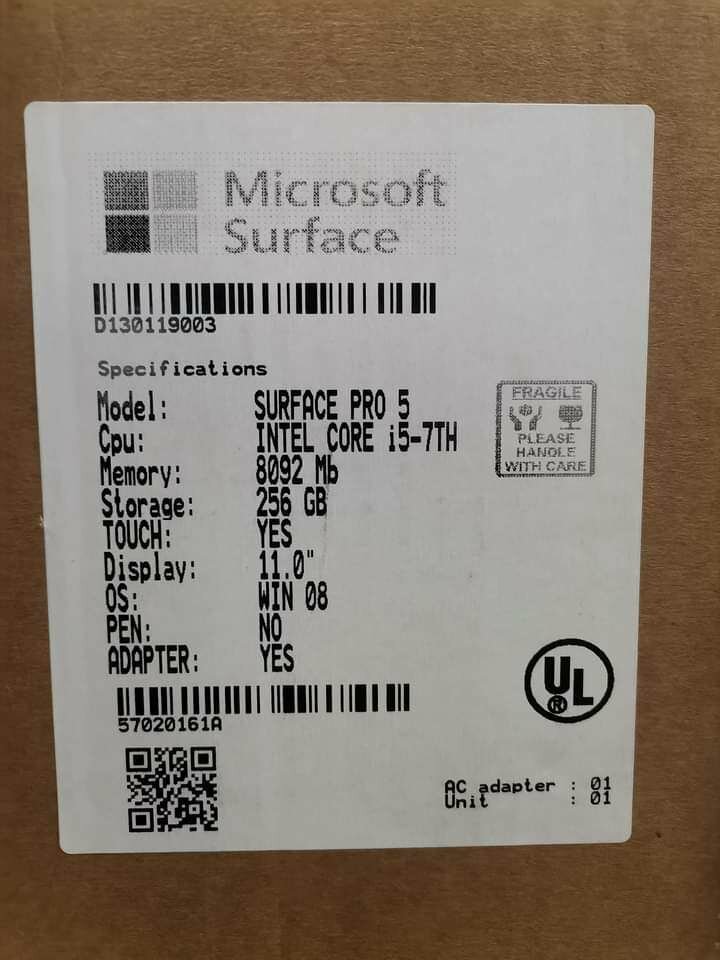 Surface pro 5-4-3 / 4-8 gb ram 256 SSD tactile et détachable