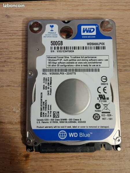 Disque Dur WD Blue 500GB