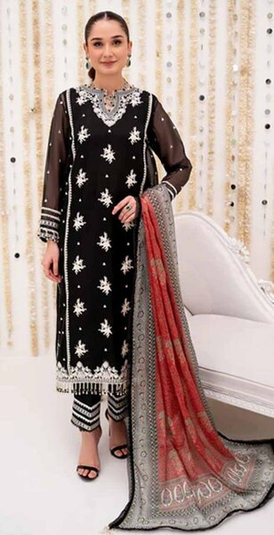 Chiffon and silk  3 pc ,Dc Free