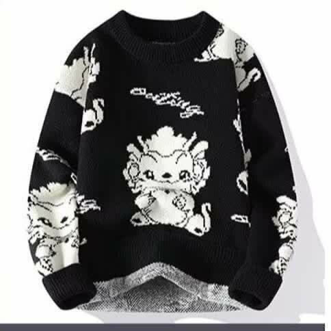 Pull en laine motif chat