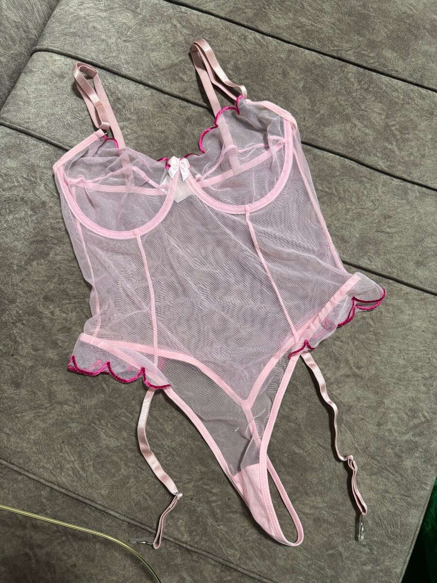 Pink Sheer Lingerie Bodysuit