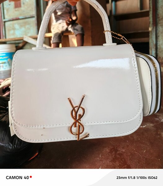 Sac à main blanc YSL en cuir