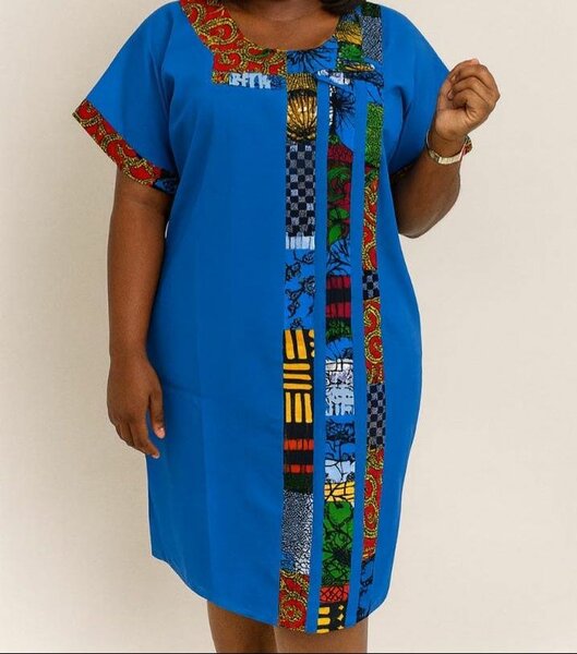 Robe en tissu mélange Pagne