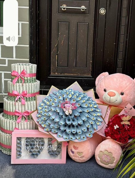 Money and Flower Bouquet