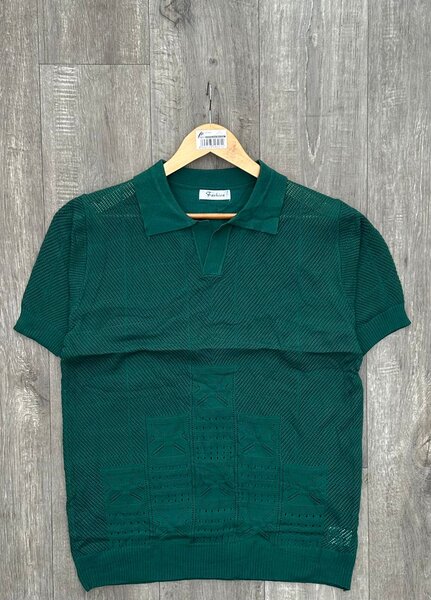Polo en maille verte pour homme