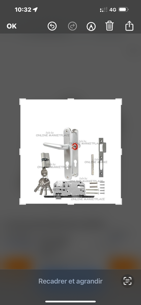 Généric poignée de porte + serrures encastrées avec 5 clés