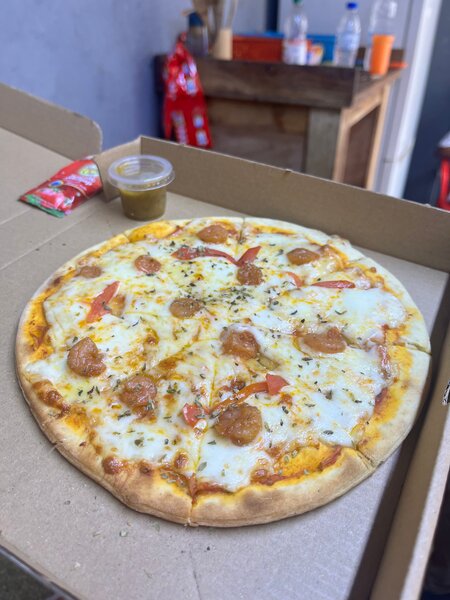 Pizza au crevettes moyen