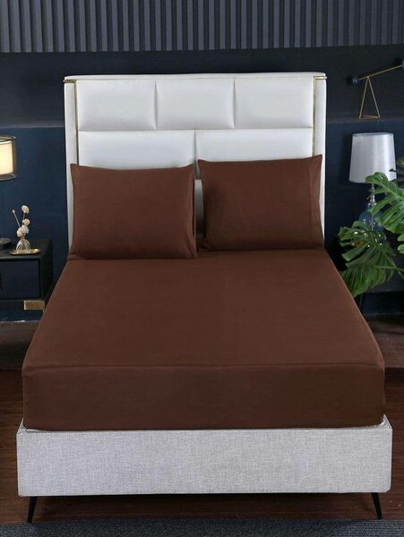 Draps en coton doux marron