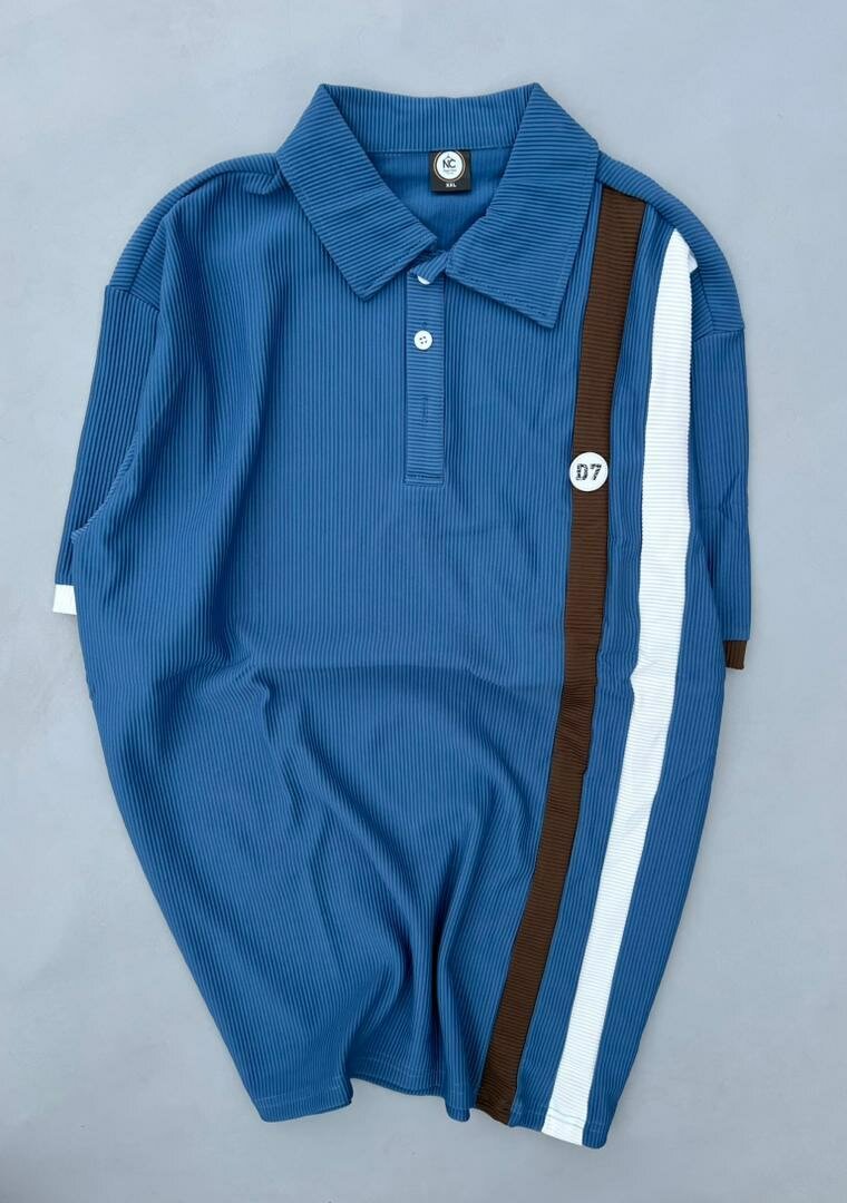 Polo tendance à rayures unisexes