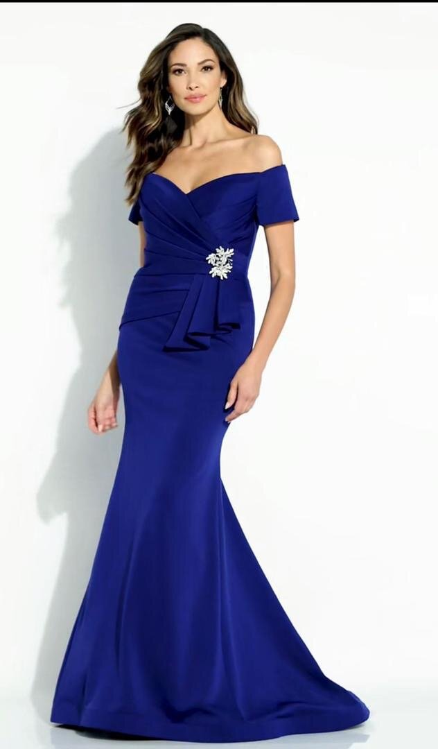 Robe de soirée longue bleu marine