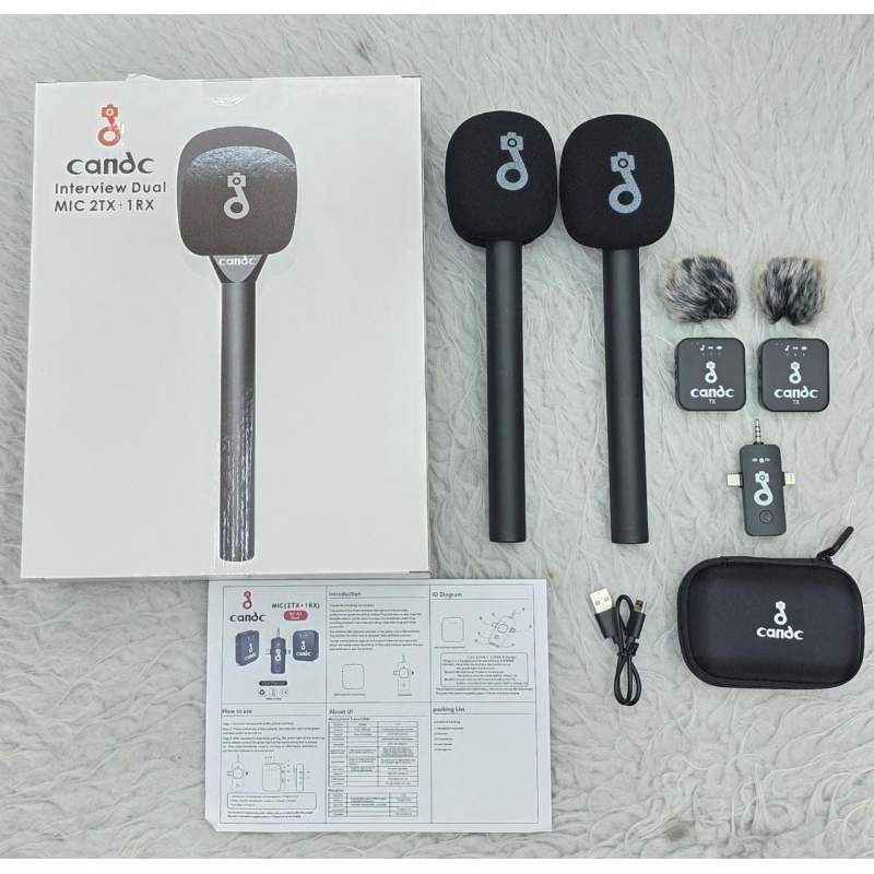 Candc Interview Dual Mic 2TX-1RX sans fil