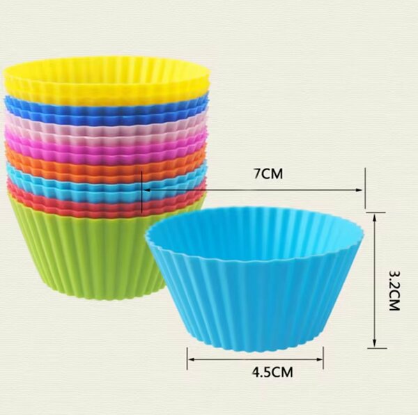Moules à cupcakes silicone colorés