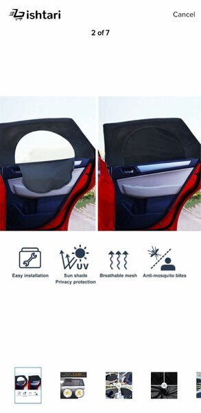 2Pcs Car Side Window Sunshades