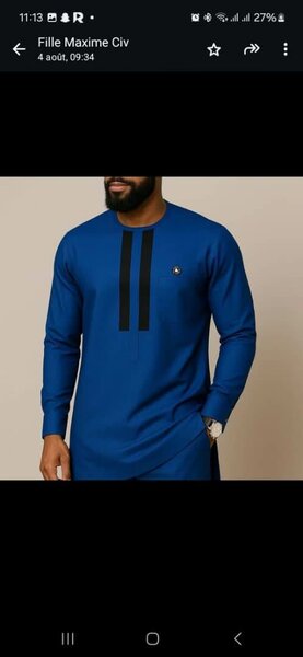 Tunique homme élégant