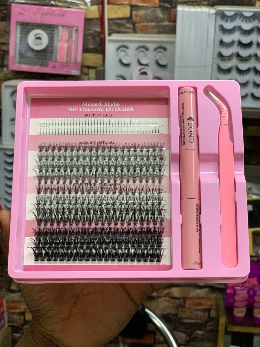 Mixed style cluster eyelash kit