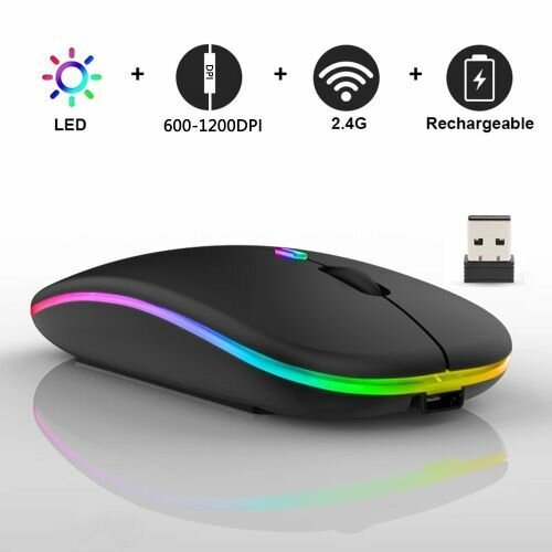 Souris sans fil LED rechargeable