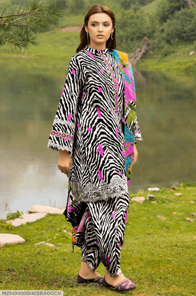 3 Pcs Women unstitched Digital print suit