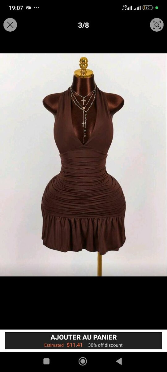 Robe moulante marron élégante