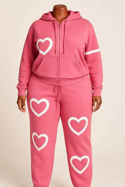 Ensemble de survêtement cœur femme