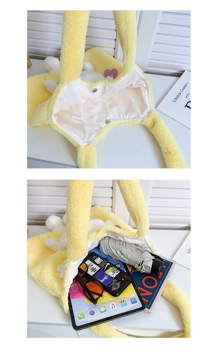 Sac peluche ours jaune doux