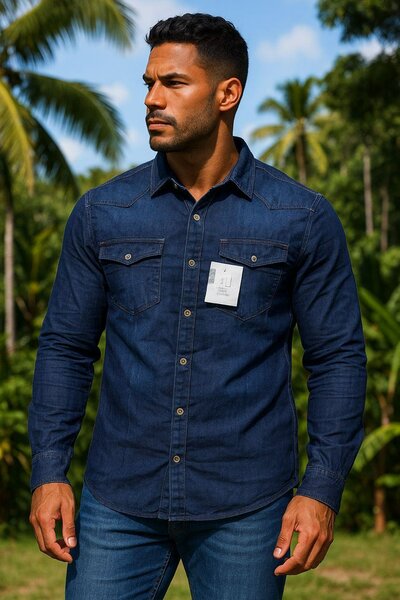 Chemise en denim pour homme