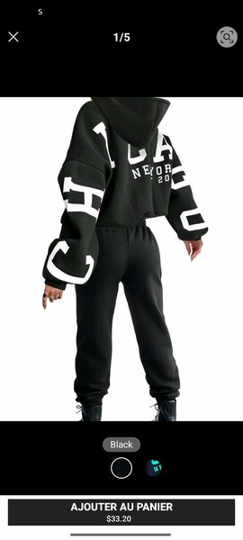 Ensemble Hoodie et Pantalon Noir