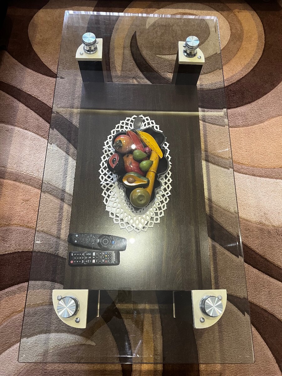 Glass coffee table