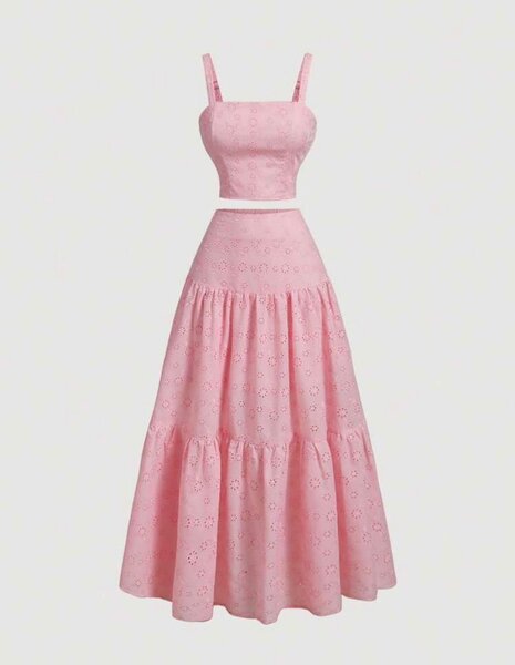 Robe longue rose