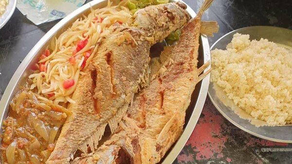 Poisson frit savoureux