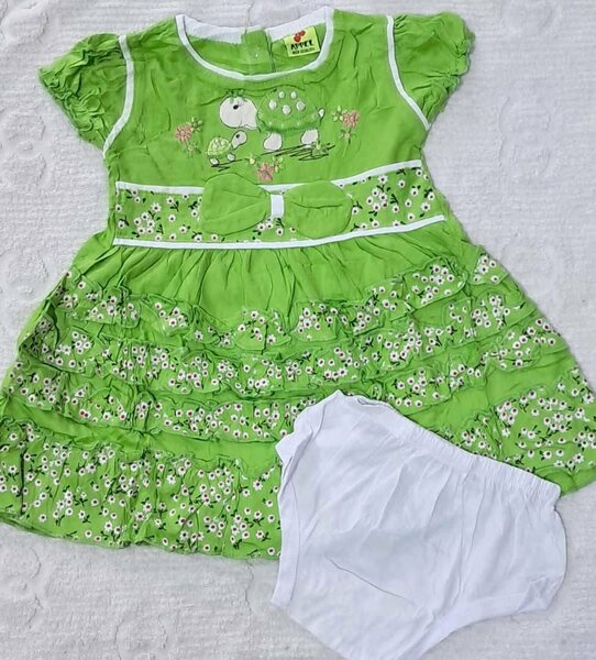 Robe Bébé Fleurs Vert