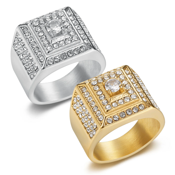 Bague homme luxe diamantée