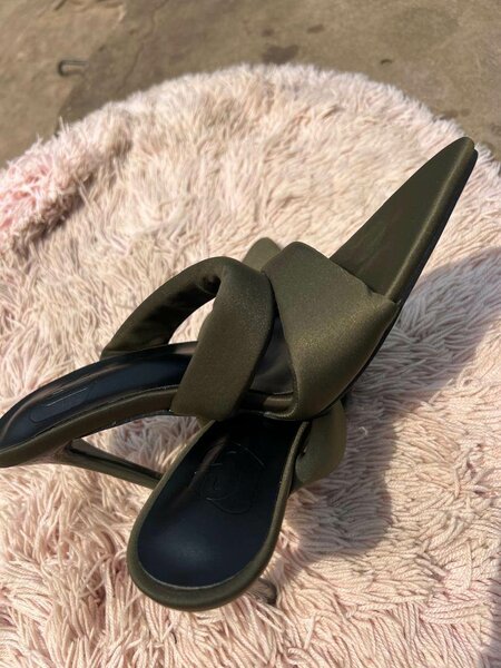 Sandals heel navy green