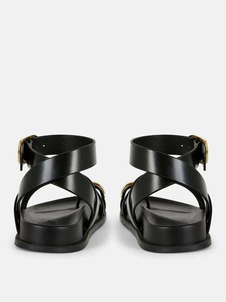 Chic Sandales en cuir noir