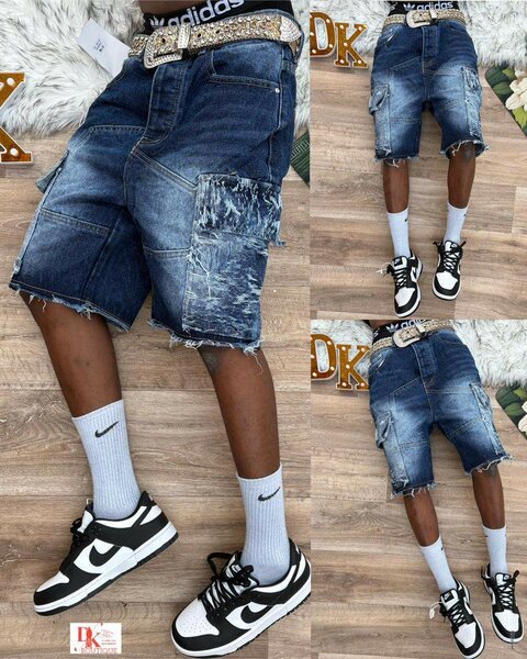 Shorts en jean délavé homme