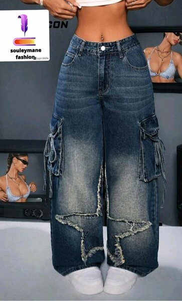 Jean large déchiré style urbain